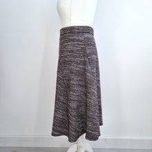 Load image into Gallery viewer, M&S Textured A Line Skirt UK 14 Brown Midi Smart Work Office Classic Flared