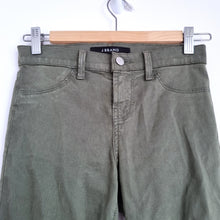 Load image into Gallery viewer, J Brand Jeans Super Skinny Size W24 Khaki Green Stretch Denim Drainpipe Low Rise