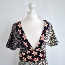 Load image into Gallery viewer, Desigual Dress Patchwork Print Skater Jersey 100% Cotton Y2K Logo Boho Medium