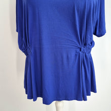 Load image into Gallery viewer, Phase Eight Peplum Blouse UK 18 Royal Blue Ruched Stretch Top Smart Casual Work