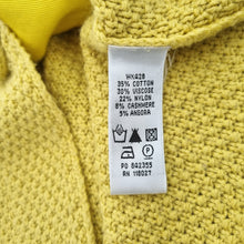 Load image into Gallery viewer, Boden Cardigan Yellow Knit Buttons Retro Cotton Angora Cashmere Chunky Retro 10