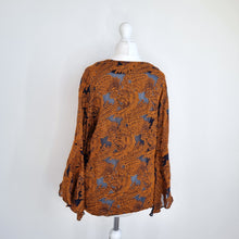 Load image into Gallery viewer, & Other Stories Blouse Silk Blend Paisley Jacquard Flared Sleeves Party Top 8