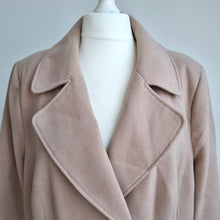 Load image into Gallery viewer, BM Collection Pea Coat UK 24 Beige Double Breasted Smart Camel Style Jacket