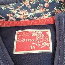 Load image into Gallery viewer, M&S Zip Up Sweatshirt Jacket UK 14 Women Blue Casual Athleisure Fleece Lined