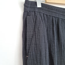 Load image into Gallery viewer, M&S Per Una Trousers Wide Leg 16 Cheesecloth Black Palazzo High Rise 100% Cotton