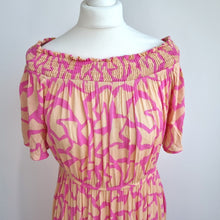 Load image into Gallery viewer, Matalan Papaya Maxi Dress UK 14 Off the Shoulder Pink 100% Viscose Summer Boho