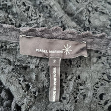 Load image into Gallery viewer, Isabel Marant Top Lace Black Crochet Fitted Boho Stretch Blouse Size 2 Medium