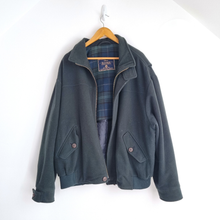 Load image into Gallery viewer, Vintage St Michael Bomber Jacket XL M&S Men Pure New Wool Dark Green Coat