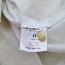 Load image into Gallery viewer, Oliver Bonas Mini Skirt UK 6 Yellow Rara Striped Lined Skater 100% Cotton Short