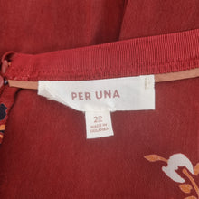 Load image into Gallery viewer, M&S Per Una Co-ord Midi Skirt Blouse Rust Brown Floral Print Set Occasion 20 22