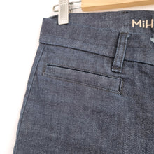 Load image into Gallery viewer, MiH Jeans Marrakesh Dark Blue Kick Flare Step Hem Mid Rise Indigo Ankle Size 28