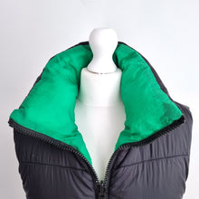 Load image into Gallery viewer, Zara Reversible Gilet Puffer Down Black Green Jacket Waistcoat Zip Small Medium