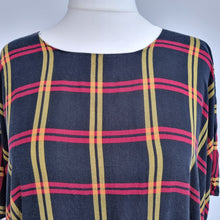 Load image into Gallery viewer, Plus Size Tartan Kaftan Dress Check Oversized Midi Maxi One Size Boho Loose Fit