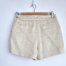 Load image into Gallery viewer, Ted Baker Gold Shorts Size 1 UK 8 Cream Tweed Tailored Party Sparkly High Waist