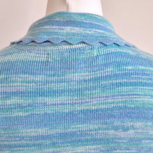 Load image into Gallery viewer, Oliver Bonas Shirt Dress Knitted Blue Scalloped Button Down A Line Casual 6 8