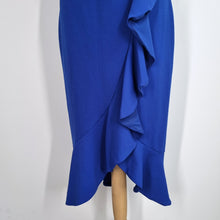 Load image into Gallery viewer, Coast Midi Dress Occasion 14 Cobalt Blue Ruffles Cocktail Wedding Guest Lined