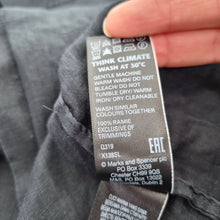 Load image into Gallery viewer, M&S Autograph Blouse Black UK 22 100% Ramie Shirt Top Hi Low Semi Sheer Casual