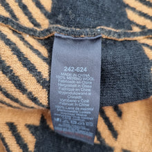 Load image into Gallery viewer, Madeleine Thompson Cardigan Cape 100% Merino Wool Tan Black Check Open One Size