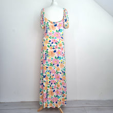 Load image into Gallery viewer, Monsoon Maxi Dress Casual Floral Print Jersey Multi Milkmaid Stretch Size Large