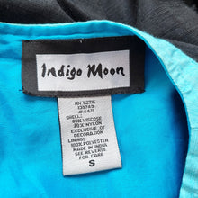Load image into Gallery viewer, Indigo Moon Jacket Embroidered Duster Button Down Bohemian Patchwork Arty Small