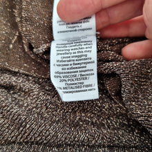 Load image into Gallery viewer, Monsoon Lurex Tunic Dress Sparkly Gold Brown Long Sleeve Mini V Neck Party Large