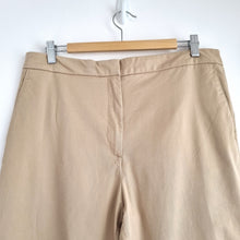 Load image into Gallery viewer, M&S Beige Trousers Straight Leg UK 16 Tailored Smart Casual Chino Neutral Cotton