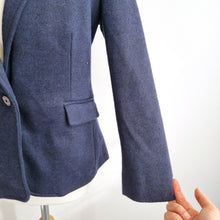 Load image into Gallery viewer, M&S Autograph Blazer Wool Blend Jacket UK 10 Navy Smart Tailored Office Classic