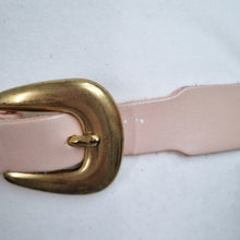 Load image into Gallery viewer, Vintage Laura Ashley Belt Genuine English Leather Skinny Nude Pink Gold 30-34''