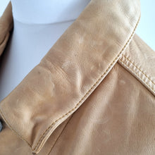 Load image into Gallery viewer, Vintage GAP Leather Jacket Tan Rare Genuine 90s Y2K Button Down Women's Medium
