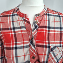 Load image into Gallery viewer, Pepe Jeans Shirt Dress Large Check Plaid Red Orange Tunic Long Sleeves Cotton