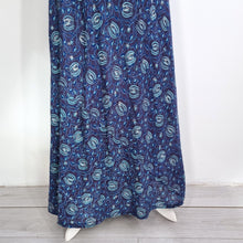 Load image into Gallery viewer, Anokhi for East Dress Maxi Block Print Floral Blue Purple 100% Cotton Boho 16