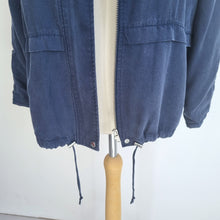 Load image into Gallery viewer, Jaeger Jacket Lightweight Navy Blue 100% Lyocell Summer Pockets Chambray 10