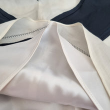 Load image into Gallery viewer, Cost Top Silk Cotton Blend Striped Black Off White Blouse Lined V Neck Party 14