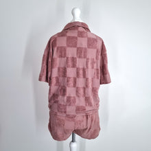 Load image into Gallery viewer, Nasty Gal Co-Ord Set Pink Towelling Shirt UK 8 Shorts UK 10 Loungewear Summer