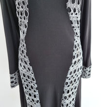 Load image into Gallery viewer, Joseph Ribkoff Dress Black Grey Long Sleeves Skater Cowl Neck Jersey Work UK 8