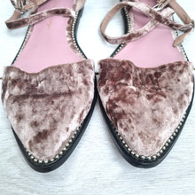 Load image into Gallery viewer, Free People x FarylRobin Flats Shoes Vegan Florence Velvet Pink Ankle UK 7 US 9