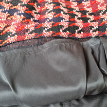 Load image into Gallery viewer, Hobbs London Tweed Dress UK 14 Red Black Houndstooth Bouclé Shift Occasion Work