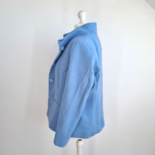 Load image into Gallery viewer, Eastex Wool Cashmere Coat UK 16 Blue Tailored Jacket Smart Winter Classic Boxy