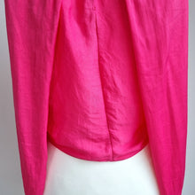 Load image into Gallery viewer, ZARA Balloon Sleeve Blouse Hot Pink Draped XS Batwing Top Party Occasion Cropped