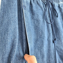 Load image into Gallery viewer, Vintage St Michael Jeans Joggers Mum Dark Blue High Rise 80s Elasticated Waist 8