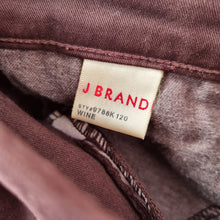 Load image into Gallery viewer, J Brand Jodhpurs Jeans Wine Burgundy Skinny Ankle Zip Trousers Equestrian 28