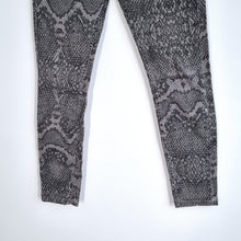 Load image into Gallery viewer, Whistles Skinny Jeans Snakeskin Print Grey Low Rise Stretch Animal Trousers 28