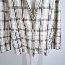 Load image into Gallery viewer, Vintage Heather Valley Blazer Jacket 16 Tartan Check Cotton Edinburgh Beige