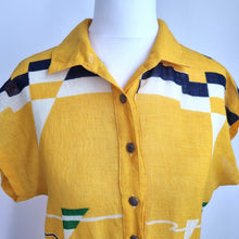 Load image into Gallery viewer, Vintage Tokyo Lyonette Dress Yellow Shirt Sundress Lined 40s Nautica Fits 8 10
