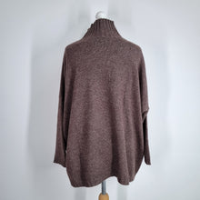 Load image into Gallery viewer, Ochre Jumper Cashmere Lambswool Brown Roll Neck One Size Knit Nepal Oversized