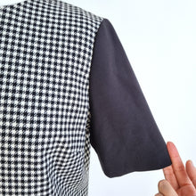 Load image into Gallery viewer, Hobbs Top Houndstooth Check Wool Blend Black White Blouse Work Chic Lined 14