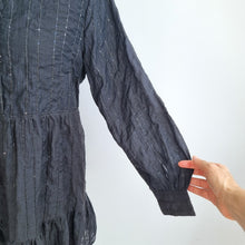 Load image into Gallery viewer, NEW M&S Smock Dress Black 16 Mini Sparkly Thread Lined Tunic Babydoll Casual