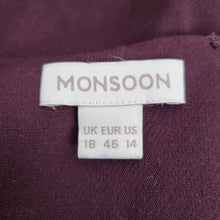 Load image into Gallery viewer, Monsoon Shift Dress Burgundy Size 18 Floral Lace Aplique Cocktail Occasion Smart