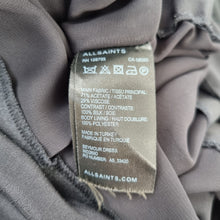 Load image into Gallery viewer, AllSaints Black Mini Dress Seymour Silk Blend Draped Pleated Tunic Repair 10