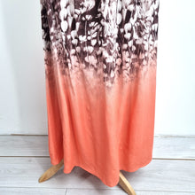Load image into Gallery viewer, Mint Velvet Maxi Skirt Meadow Print Brown Coral Pleated Lined Party Viscose 12